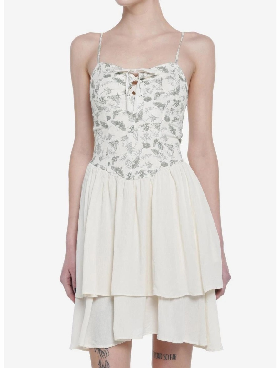 Dresses * | Null Cottagecore Ivory Strappy Tiered Dress