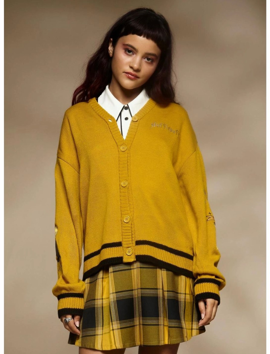 Sweaters And Cardigans * | Hunivers Harry Potter Hufflepuff Skimmer Cardigan