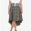 Dresses * | Hunivers Her Universe Outlander Tartan Lace-Up Hi-Low Dress Plus Size