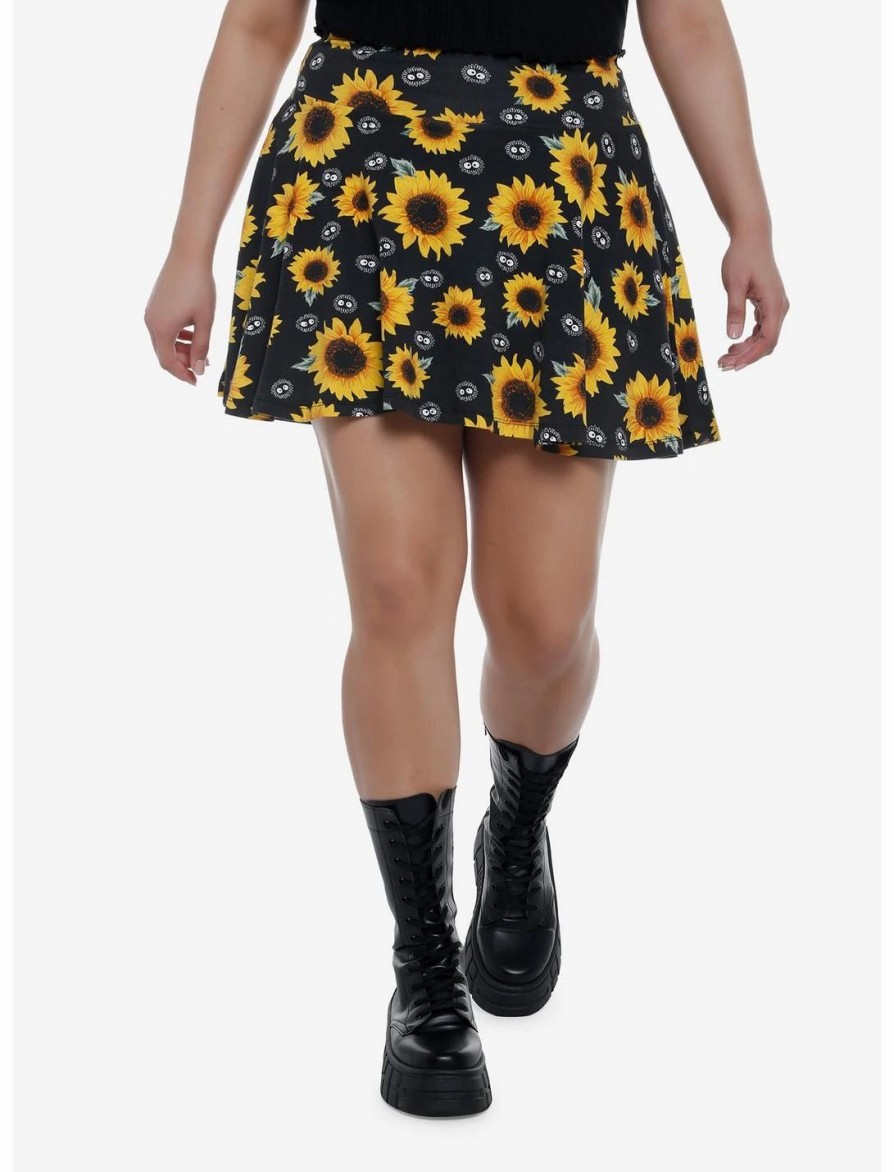 Bottoms * | Hunivers Studio Ghibli My Neighbor Totoro Soot Sprites Sunflower Skort Plus Size