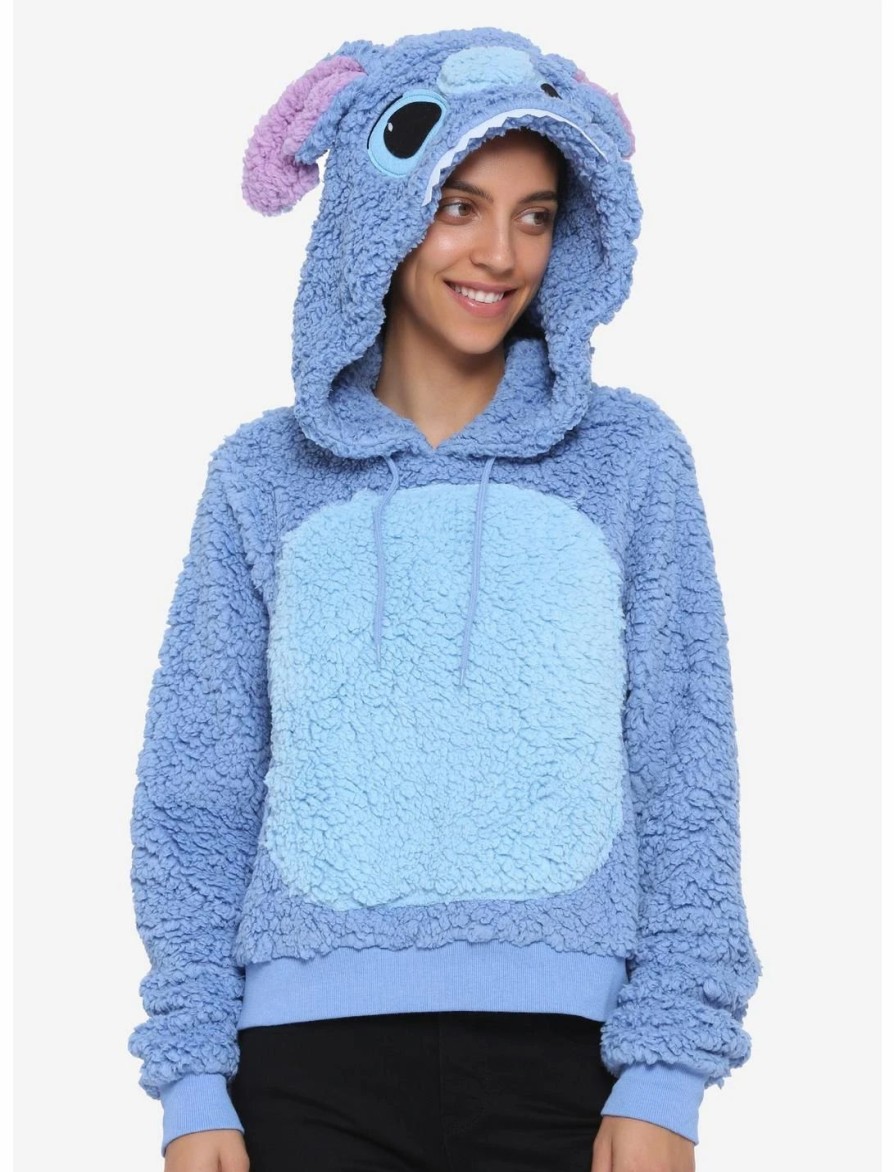 Hoodies And Sweatshirts * | Hunivers Disney Lilo & Stitch Sherpa Hoodie