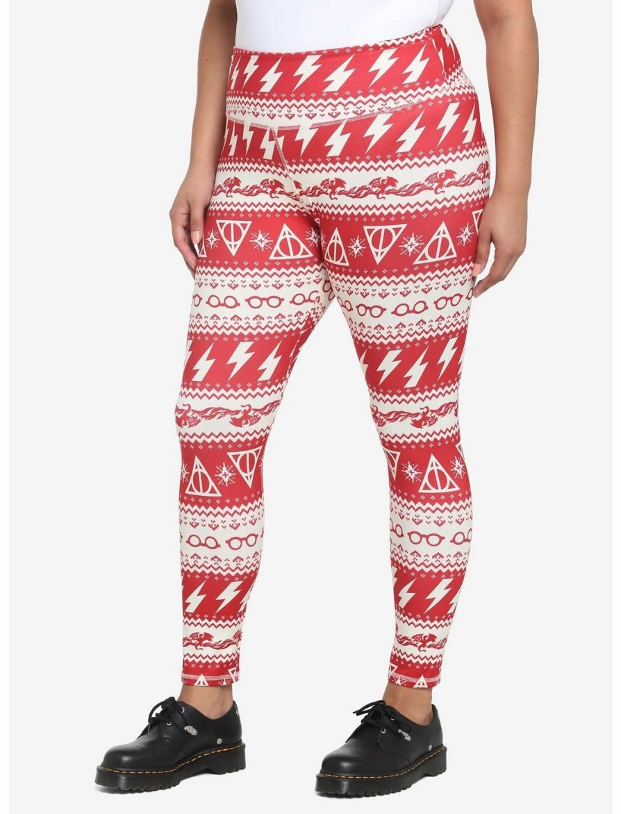 Bottoms * | Hunivers Harry Potter Icon Holiday Fair Isle Leggings