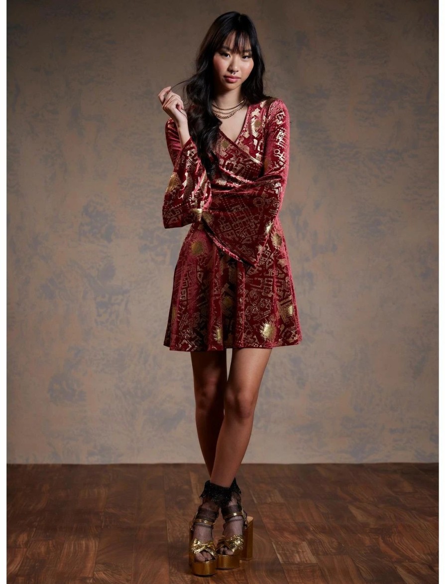 Dresses * | Hunivers Harry Potter Marauder'S Map Velvet Dress