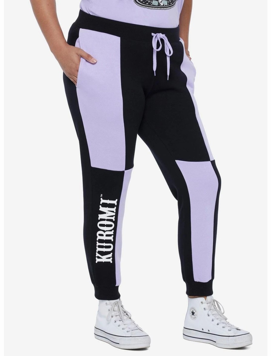 Bottoms * | Hunivers Kuromi Fortune Teller Color-Block Sweatpants Plus Size