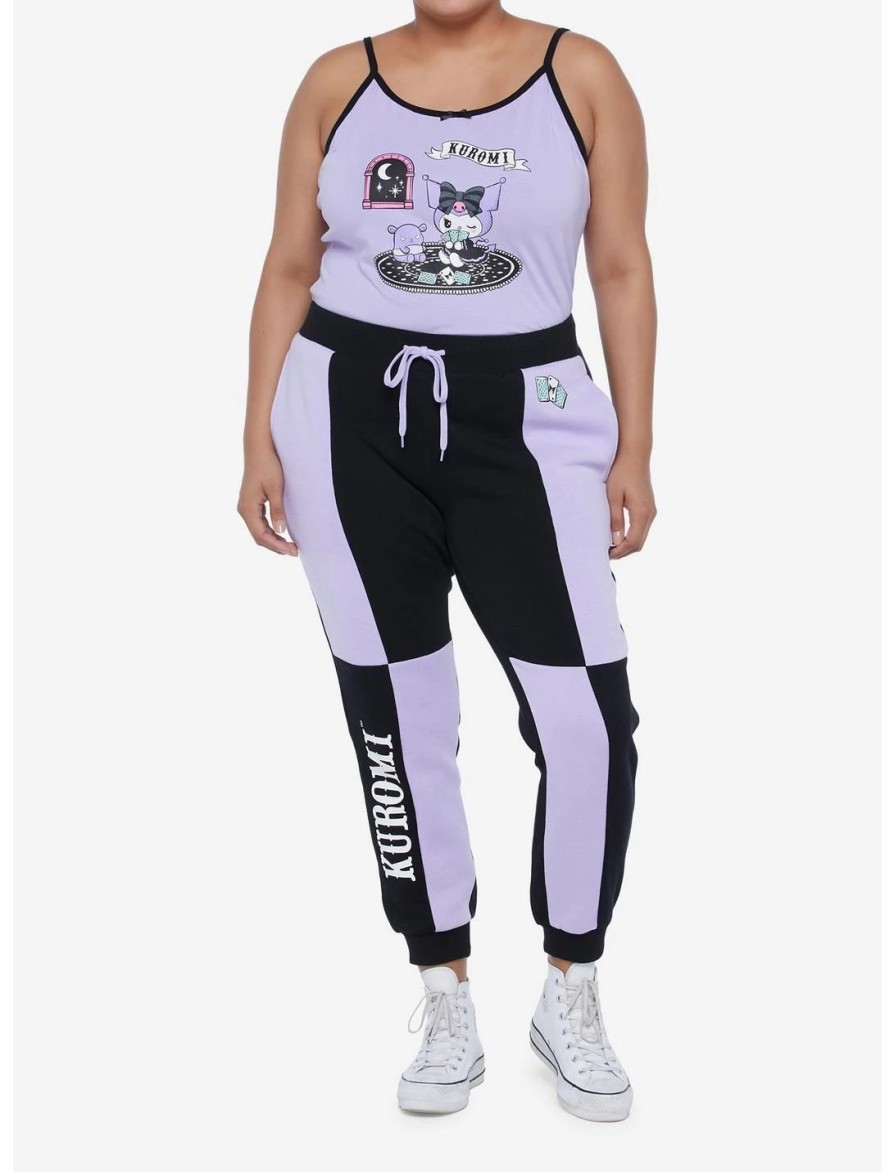 Bottoms * | Hunivers Kuromi Fortune Teller Color-Block Sweatpants Plus Size