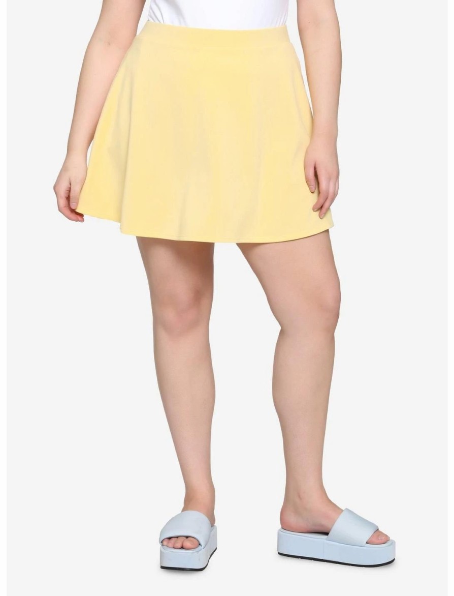 Bottoms * | Hunivers Light Yellow Skirt Plus Size