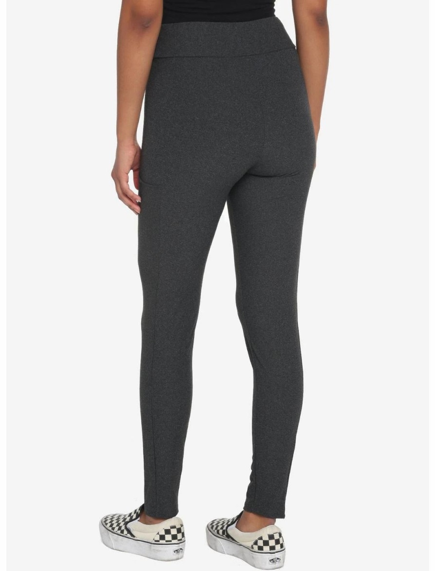 Bottoms * | Hunivers Charcoal Grey Leggings With Pocket