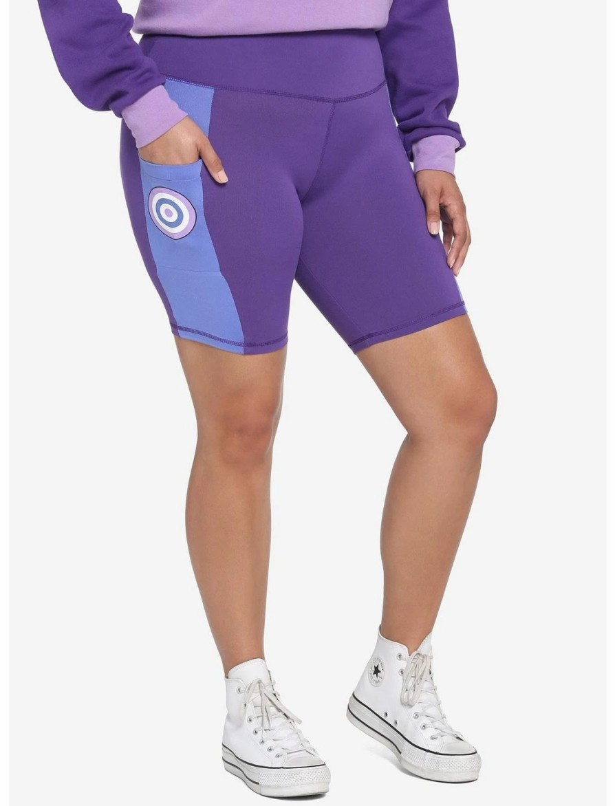 Bottoms * | Hunivers Her Universe Marvel Hawkeye Kate Bishop Bike Shorts Plus Size