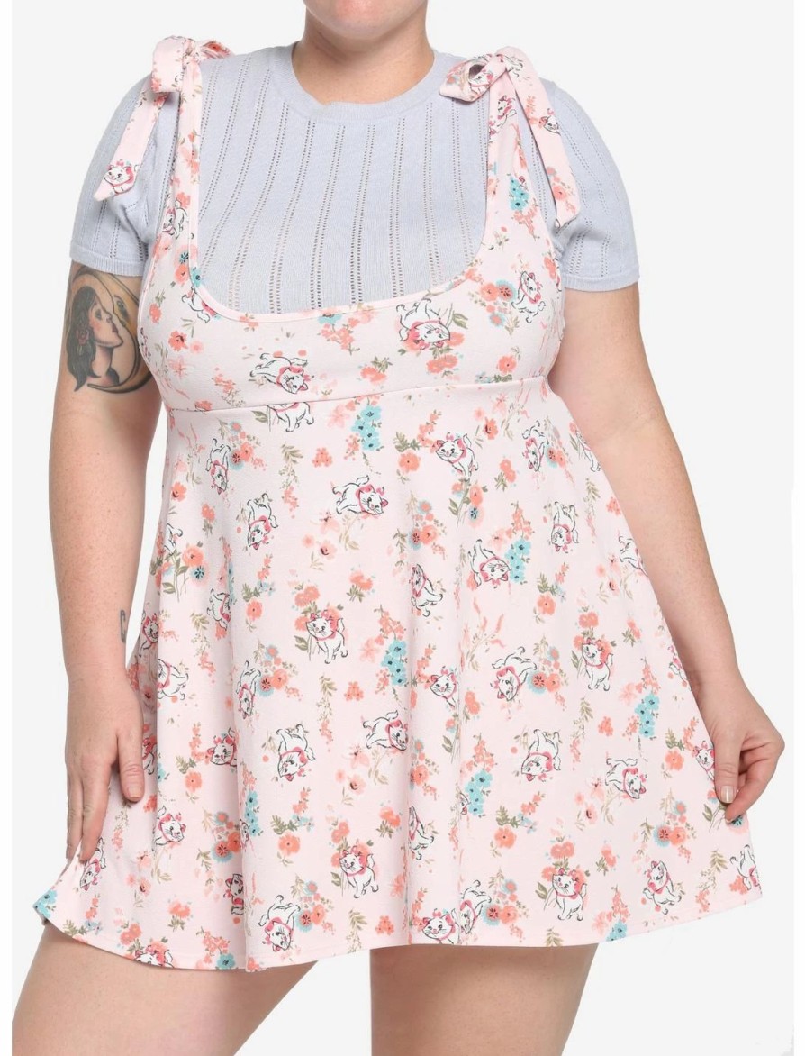 Bottoms * | Hunivers Disney The Aristocats Marie Floral Suspender Skirt Plus Size