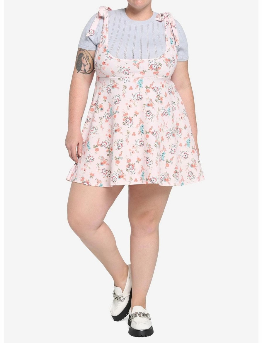 Bottoms * | Hunivers Disney The Aristocats Marie Floral Suspender Skirt Plus Size