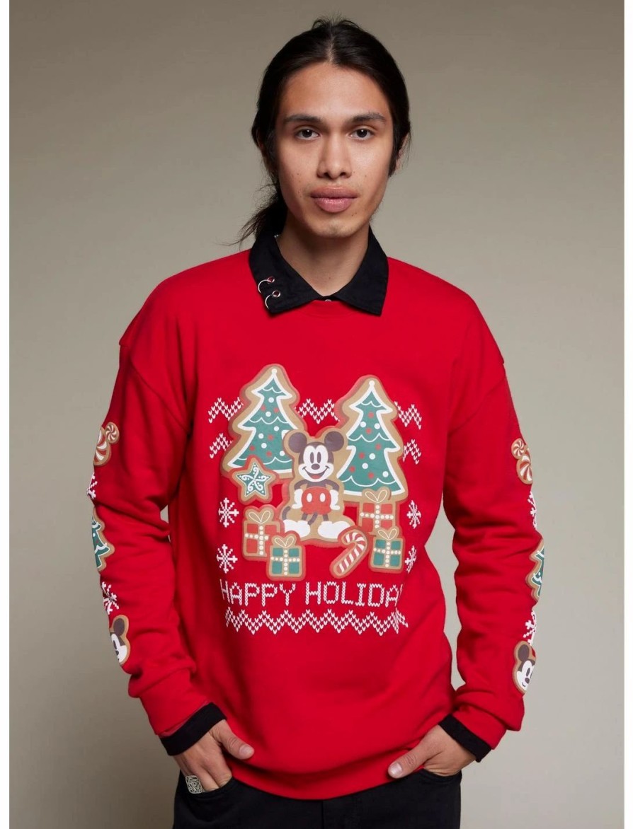 Sweaters And Cardigans * | Ourunvrs Our Universe Disney Holiday Mickey Mouse Gingerbread Sweatshirt