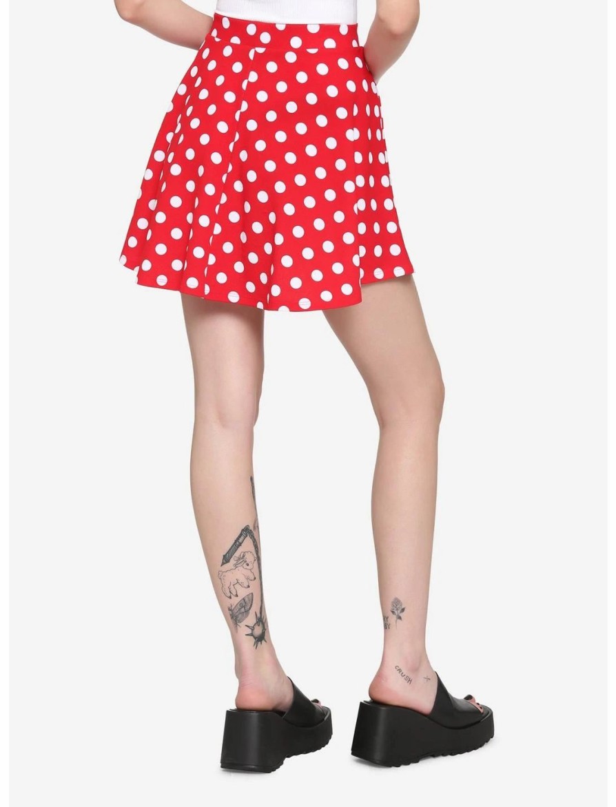 Bottoms * | Hunivers Red & White Polka Dot Skirt