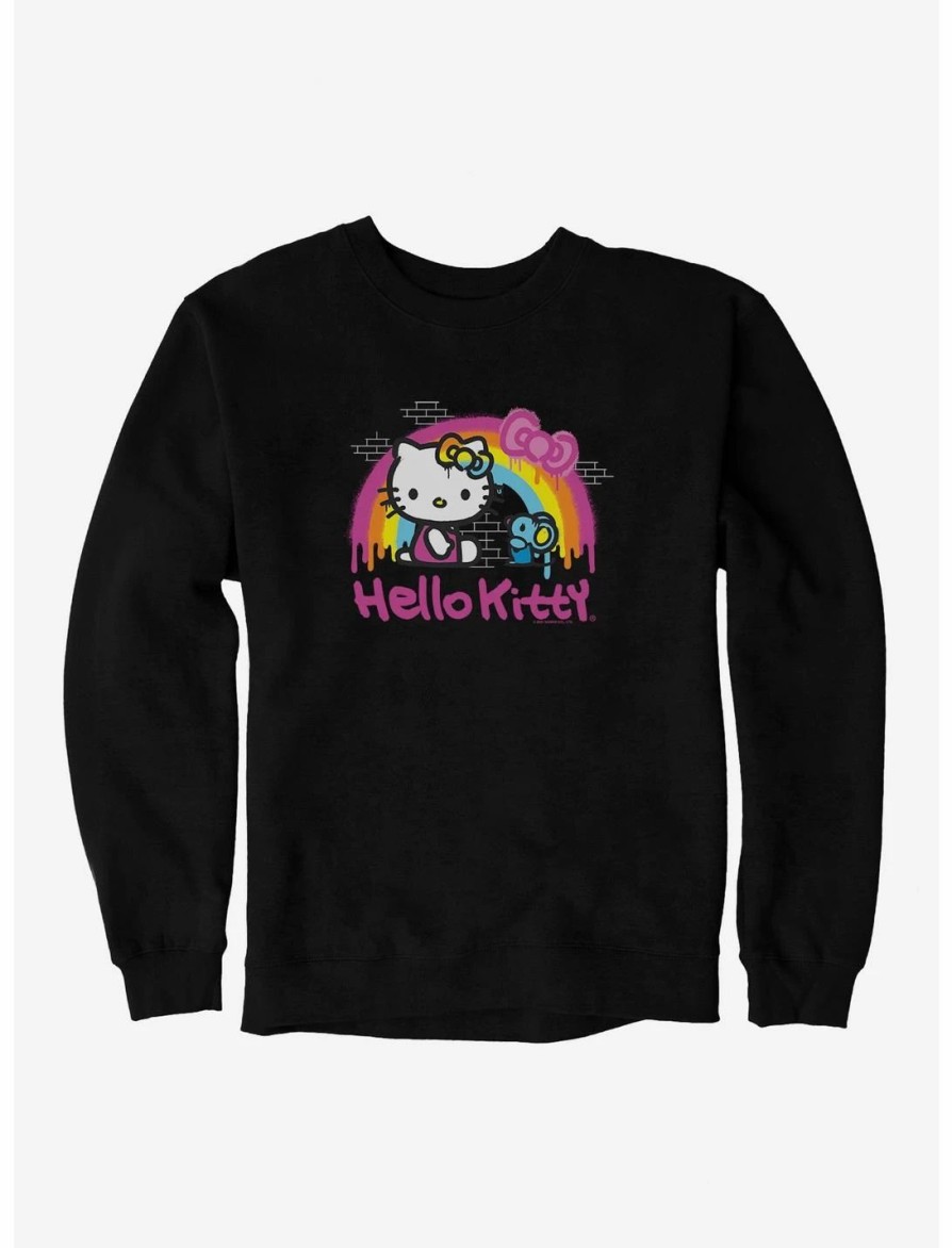 Sweaters And Cardigans * | Null Hello Kitty Rainbow Graffiti Sweatshirt