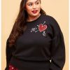 Sweaters And Cardigans * | Hunivers Her Universe Disney Mickey Mouse & Minnie Mouse Balloon Sleeve Sweater Plus Size