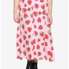 Bottoms * | Hunivers Pink Strawberry Maxi Skirt Plus Size