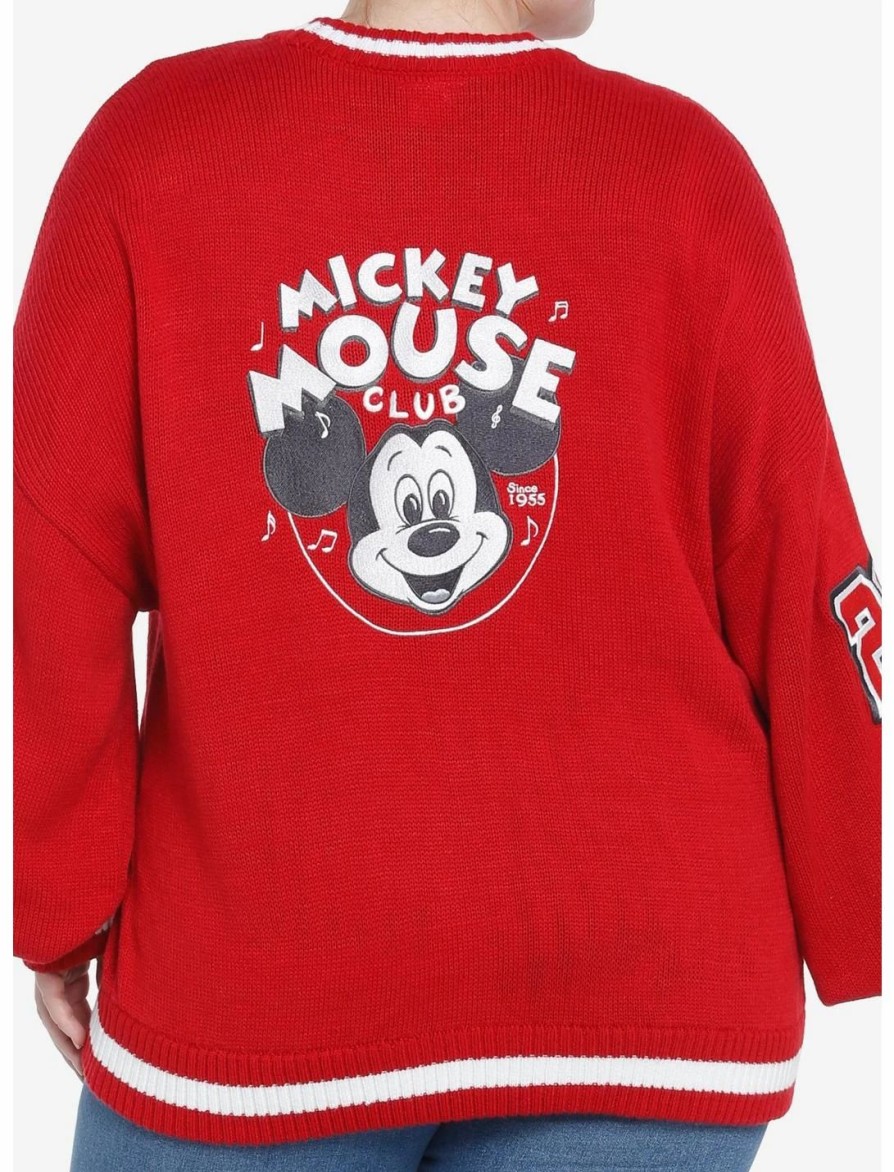 Sweaters And Cardigans * | Hunivers Her Universe Disney100 Mickey Mouse Club Vintage Varsity Cardigan Plus Size