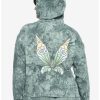 Hoodies And Sweatshirts * | Hunivers Her Universe Disney Tinker Bell Wings Tie-Dye Crop Hoodie Plus Size