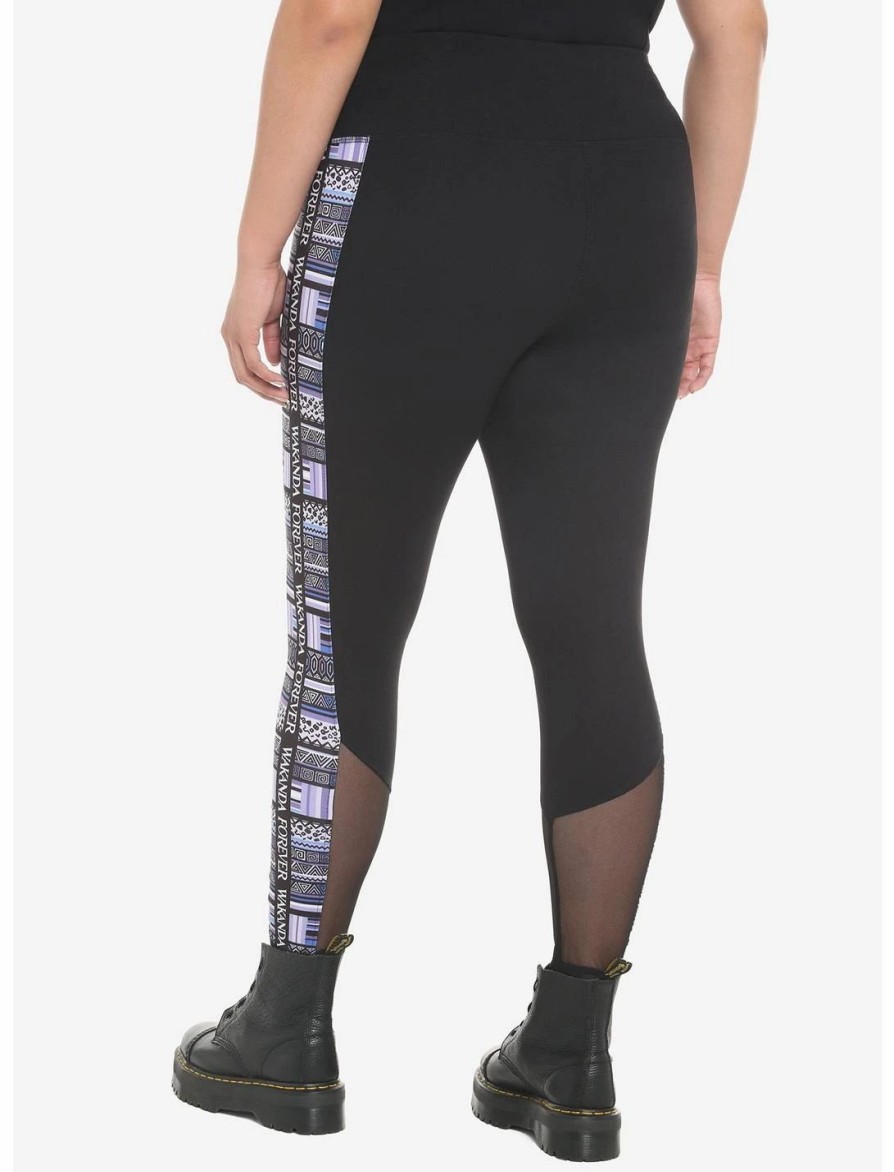 Bottoms * | Hunivers Her Universe Marvel Black Panther: Wakanda Forever Geometric Stripe Leggings Plus Size