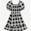 Dresses * | Hunivers Her Universe Disney The Nightmare Before Christmas Face Portraits Gingham Smocked Dress