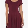 Dresses * | Hunivers Burgundy Skater Dress