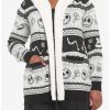 Sweaters And Cardigans * | Hunivers The Nightmare Before Christmas Fair Isle Sherpa Cardigan Plus Size