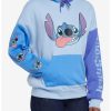 Hoodies And Sweatshirts * | Hunivers Disney Lilo & Stitch Color-Block Hoodie