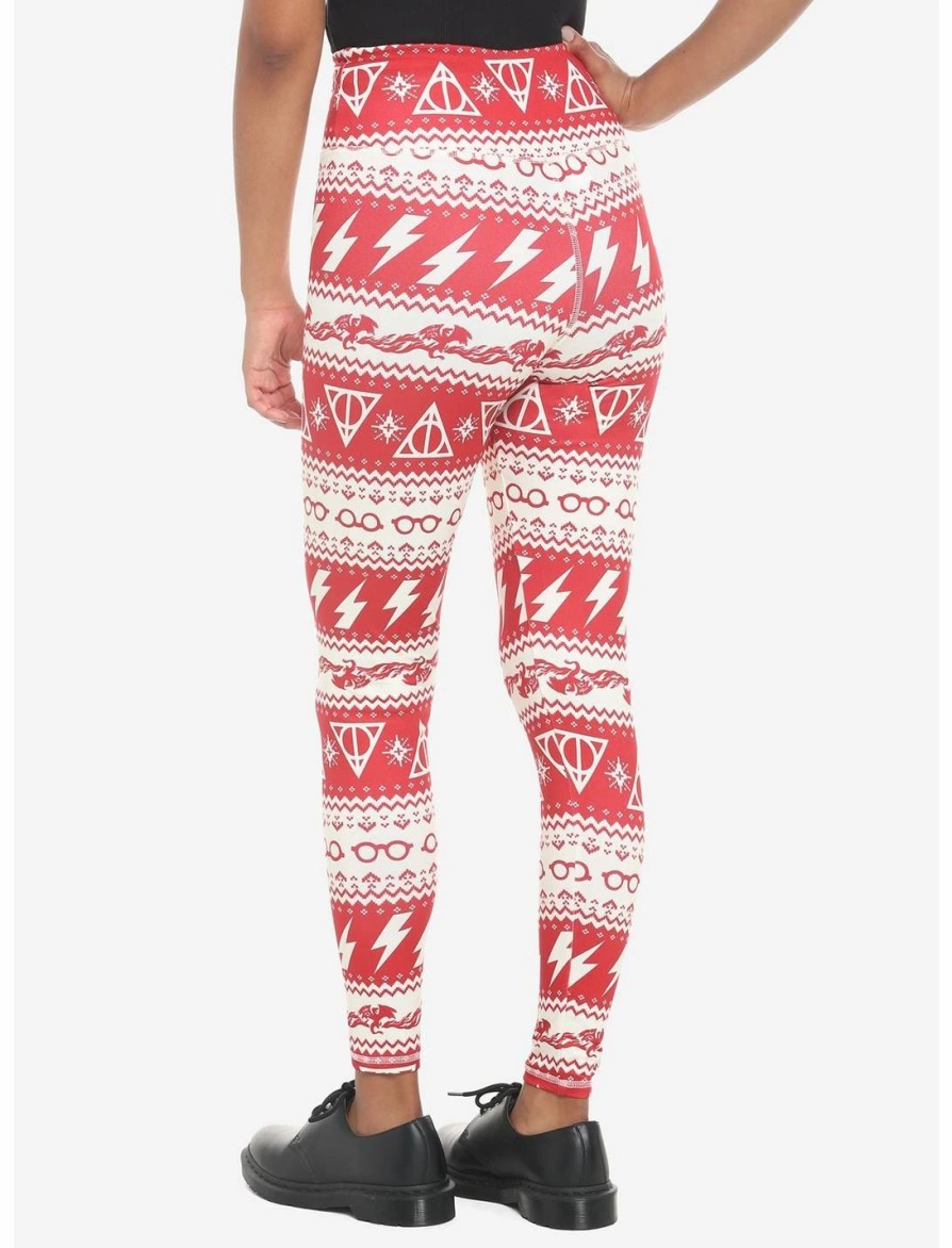 Bottoms * | Hunivers Harry Potter Icon Holiday Fair Isle Leggings