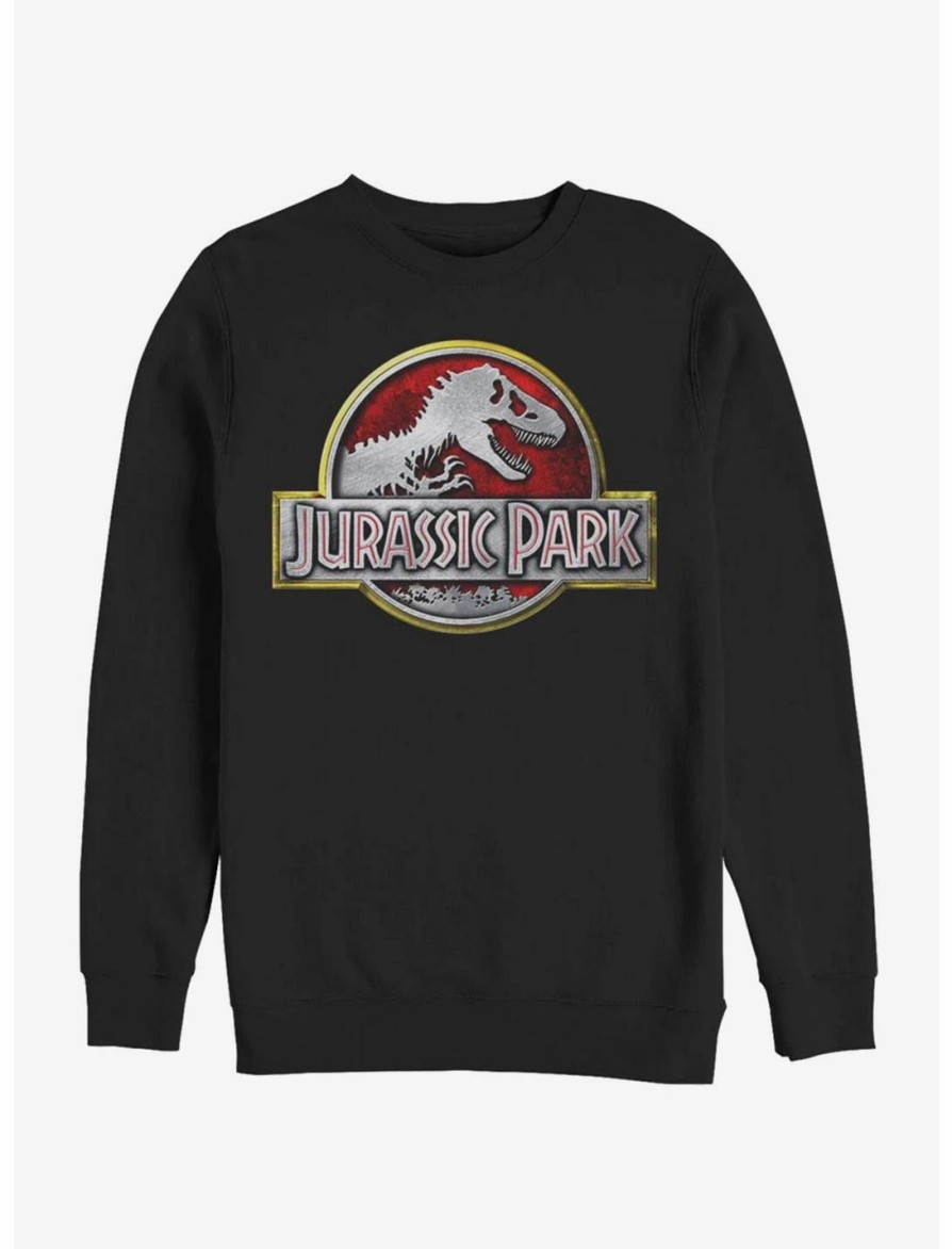 Sweaters And Cardigans * | Null Jurassic Park Chrome Logo Sweatshirt