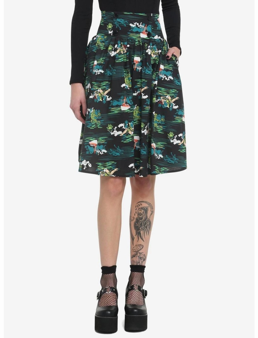 Bottoms * | Hunivers Universal Monsters Creature From The Black Lagoon Allover Print Skirt