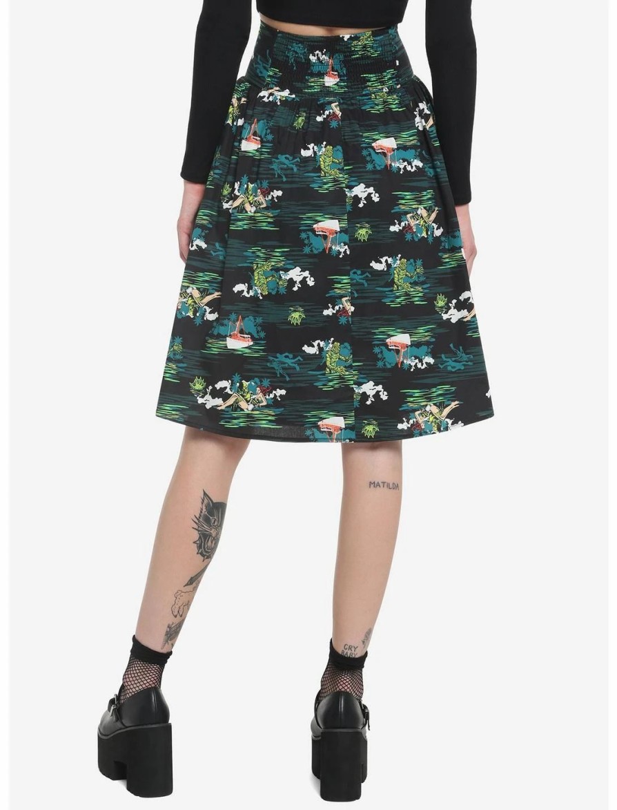 Bottoms * | Hunivers Universal Monsters Creature From The Black Lagoon Allover Print Skirt