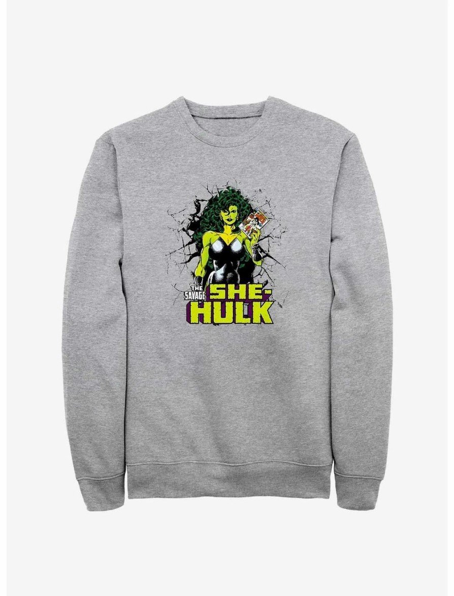 Sweaters And Cardigans * | Null Marvel She-Hulk Holding Comic Sweatshirt