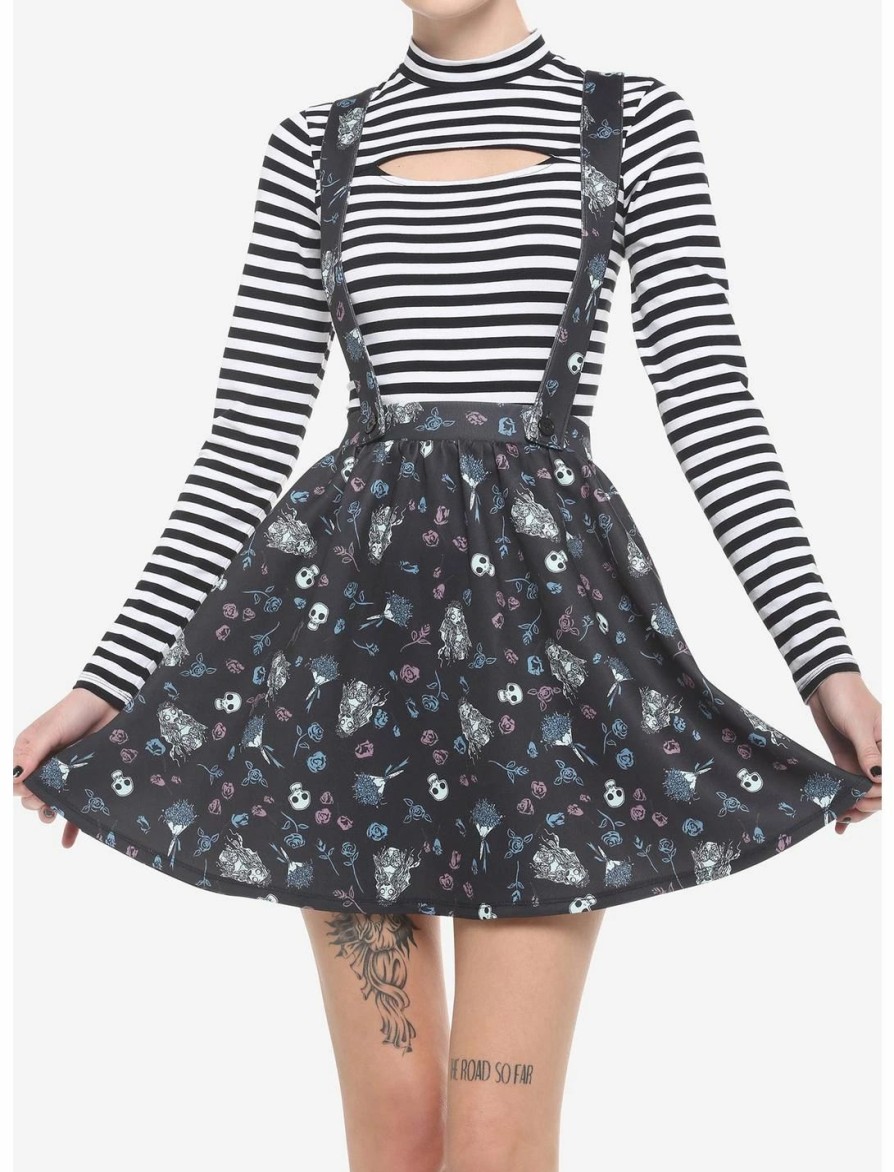 Bottoms * | Hunivers Corpse Bride Icon Suspender Skirt