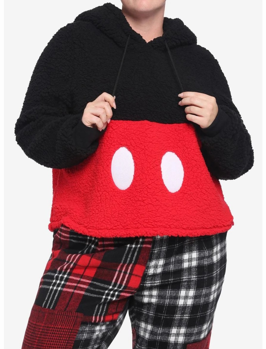 Hoodies And Sweatshirts * | Hunivers Disney Mickey Mouse Sherpa Hoodie Plus Size