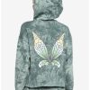 Hoodies And Sweatshirts * | Hunivers Her Universe Disney Tinker Bell Wings Tie-Dye Crop Hoodie