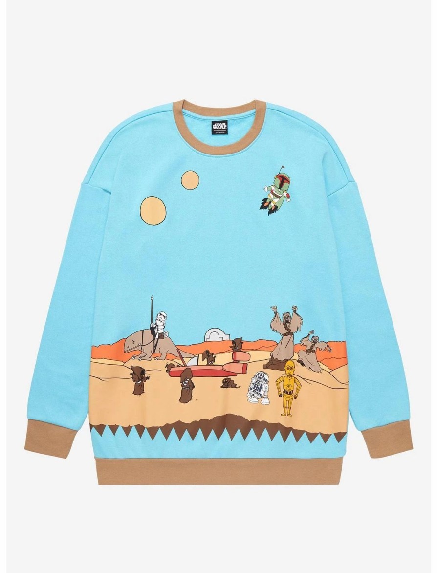 Sweaters And Cardigans * | Ourunvrs Star Wars Tatooine Group Scene Crewneck