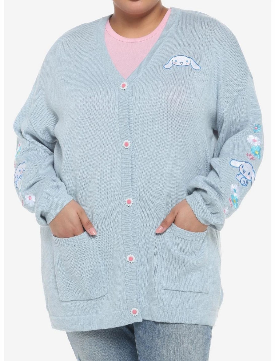 Sweaters And Cardigans * | Hunivers Cinnamoroll Embroidered Oversized Cardigan Plus Size