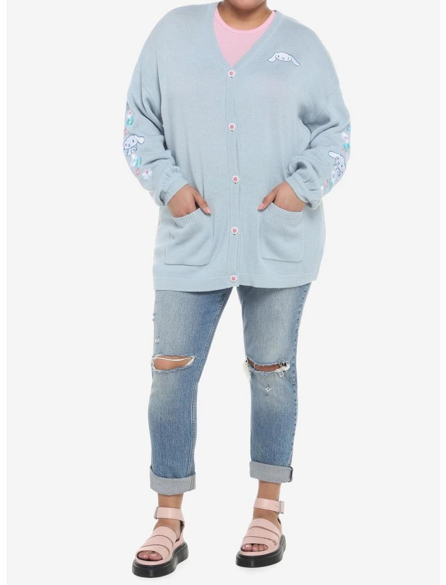 Sweaters And Cardigans * | Hunivers Cinnamoroll Embroidered Oversized Cardigan Plus Size