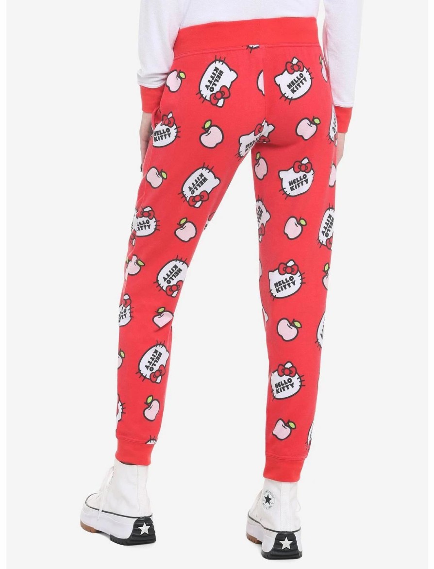 Bottoms * | Hunivers Hello Kitty Apple Jogger Pajama Pants