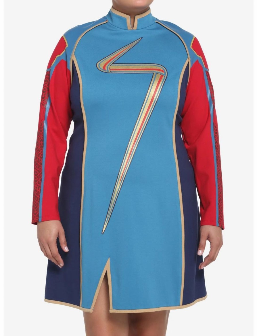 Dresses * | Hunivers Her Universe Marvel Ms. Marvel Hero Costume Dress Plus Size