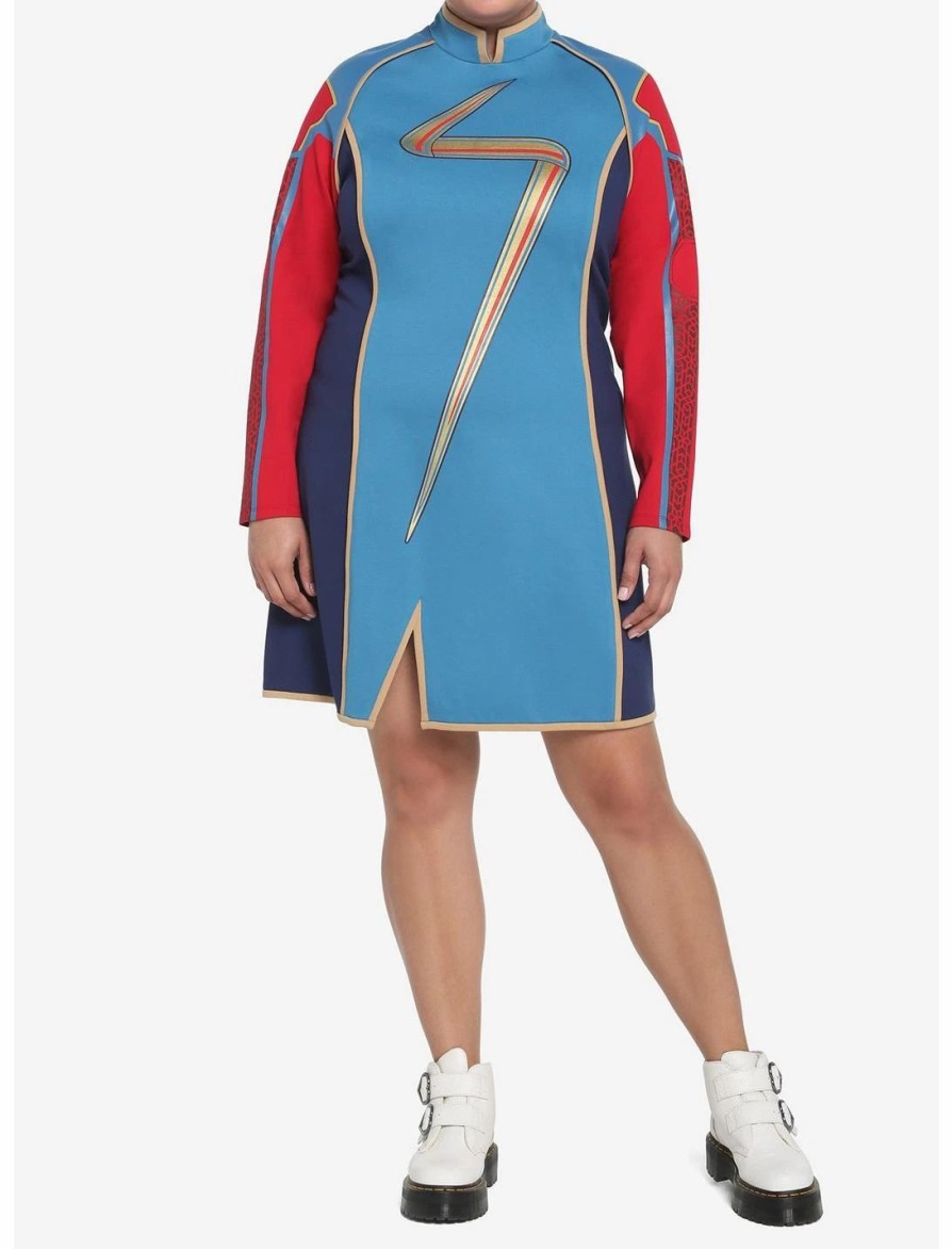 Dresses * | Hunivers Her Universe Marvel Ms. Marvel Hero Costume Dress Plus Size