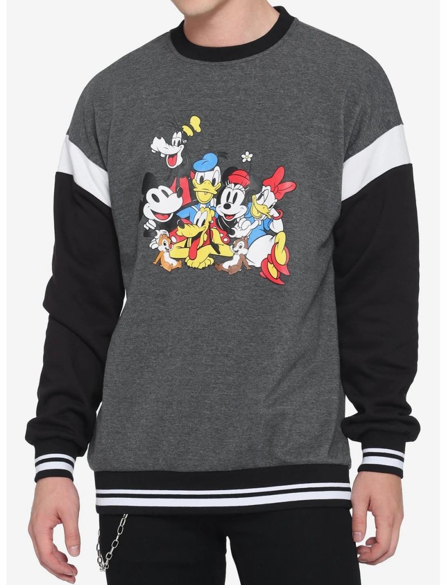 Sweaters And Cardigans * | Ourunvrs Disney Mickey & Friends Group Color-Block Sweatshirt