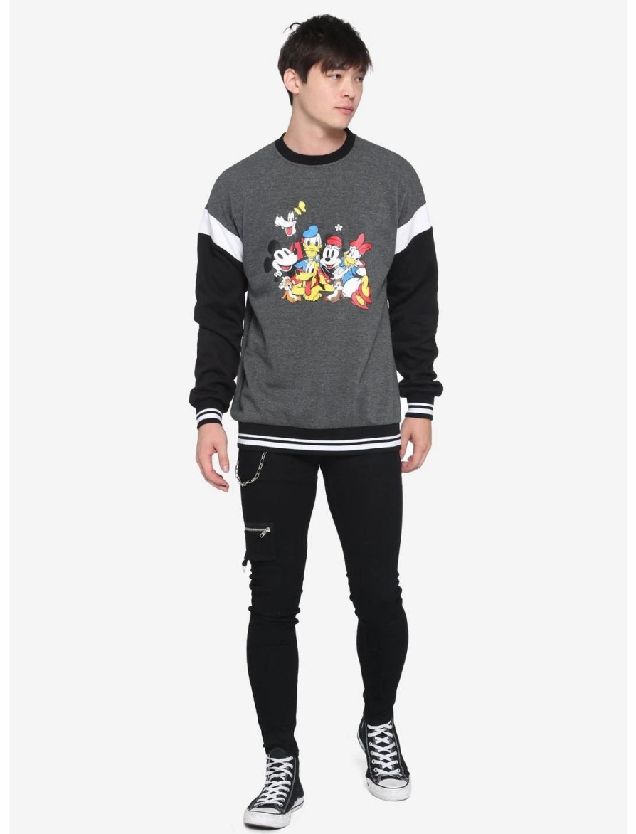 Sweaters And Cardigans * | Ourunvrs Disney Mickey & Friends Group Color-Block Sweatshirt