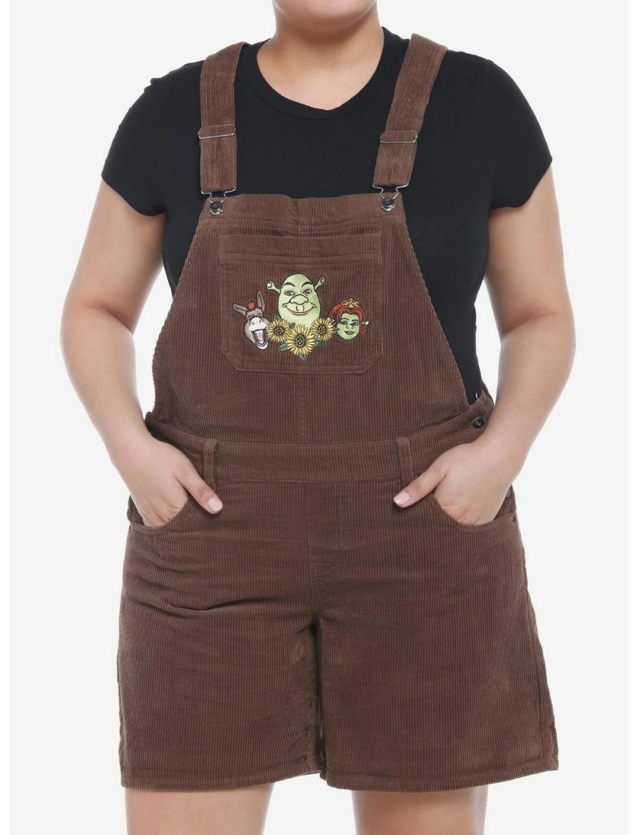 Bottoms * | Hunivers Shrek Embroidered Corduroy Shortalls Plus Size