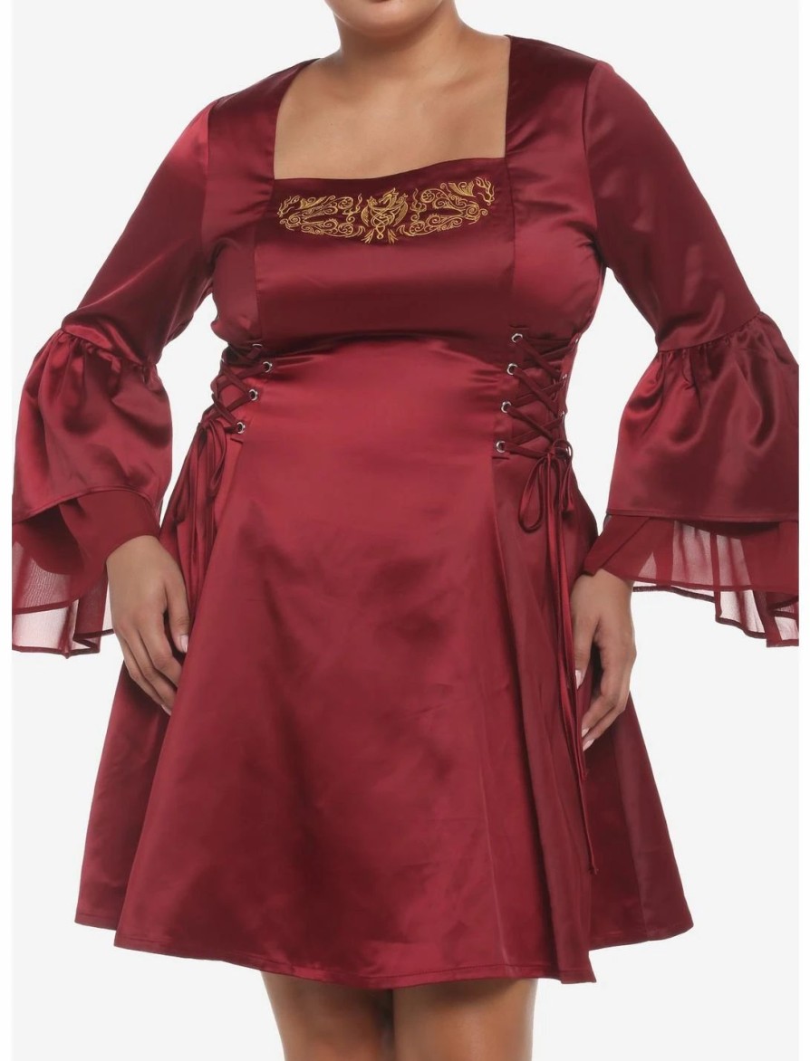 Dresses * | Hunivers House Of The Dragon Rhaenyra Targaryen Bell Sleeve Dress Plus Size