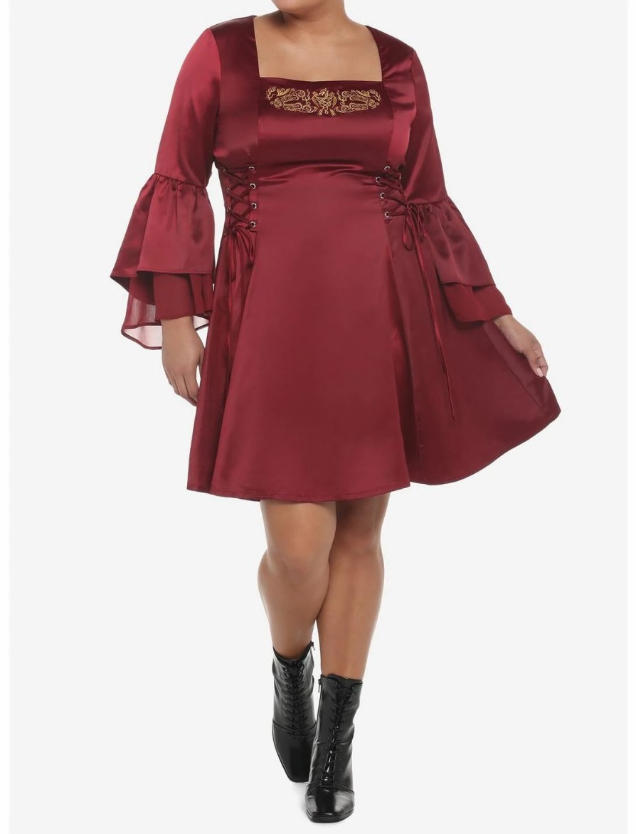 Dresses * | Hunivers House Of The Dragon Rhaenyra Targaryen Bell Sleeve Dress Plus Size