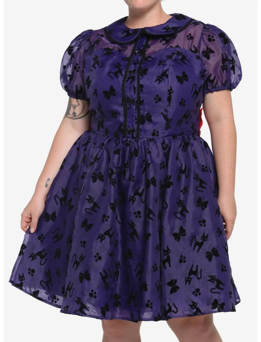 Dresses * | Hunivers Her Universe Studio Ghibli Kiki'S Delivery Service Jiji Puffy Organza Dress Plus Size