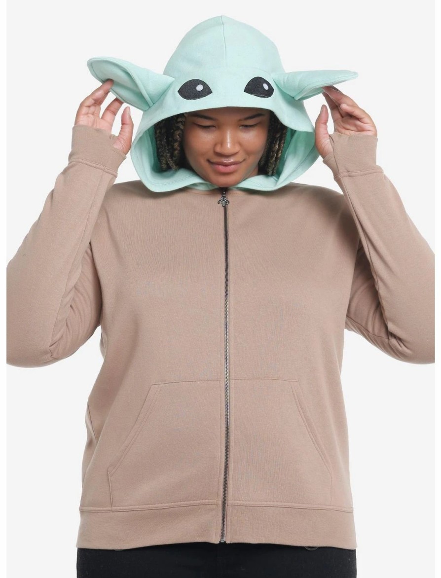 Hoodies And Sweatshirts * | Hunivers Her Universe Star Wars The Mandalorian Grogu Hoodie Plus Size