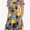 Dresses * | Hunivers The Nightmare Before Christmas Sally Patchwork Jagged Dress