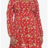 Dresses * | Hunivers Disney Winnie The Pooh Floral Long-Sleeve Dress Plus Size