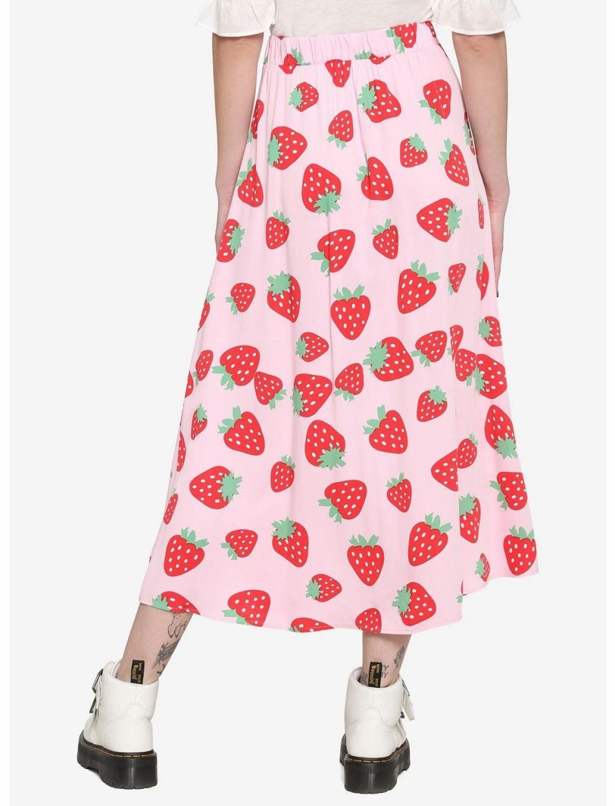 Bottoms * | Hunivers Pink Strawberry Maxi Skirt